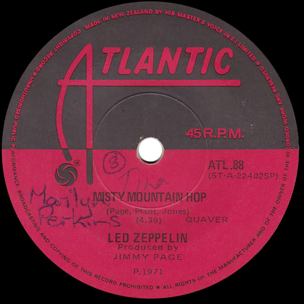 Single <br>New Zealand (ATL.88) <br>Black Dog / Misty Mountain Hop (#2) - Image 2
