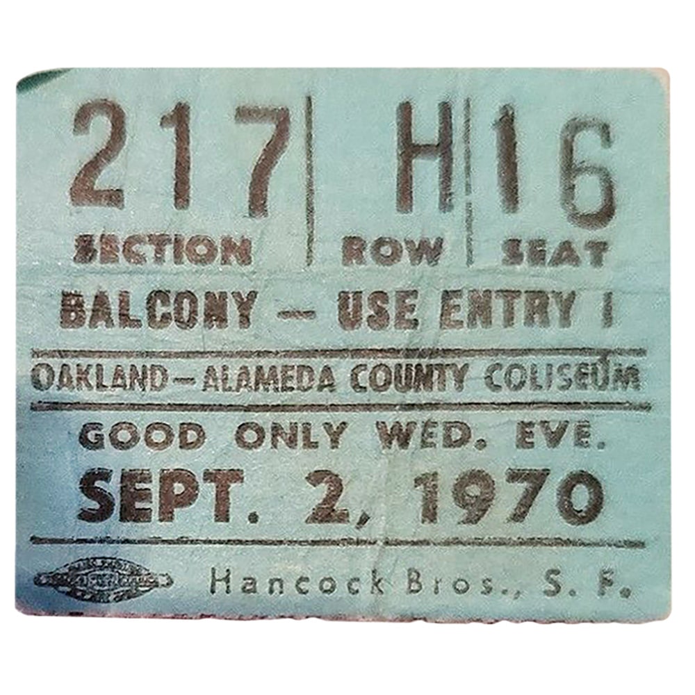 Concert Ticket <br>1970.09.02 <br>Oakland, CA