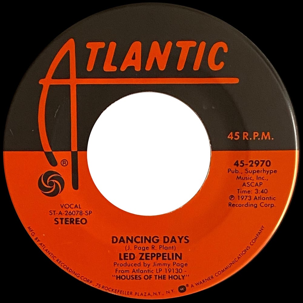 Single <br>USA (45-2970) <br>Over The Hills and Far Away / Dancing Days (#4) - Image 3