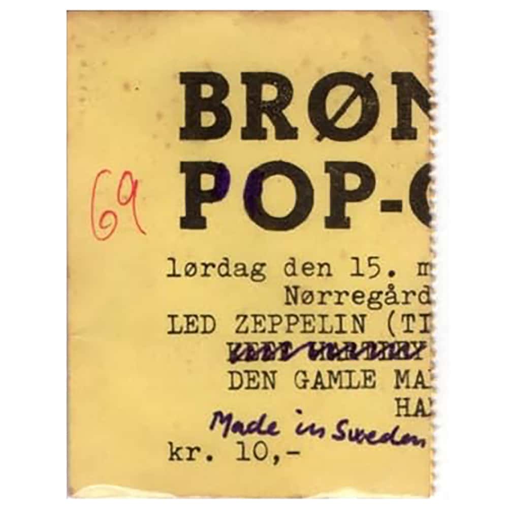 Concert Ticket <br>1969.03.15 <br>Brondby, DK
