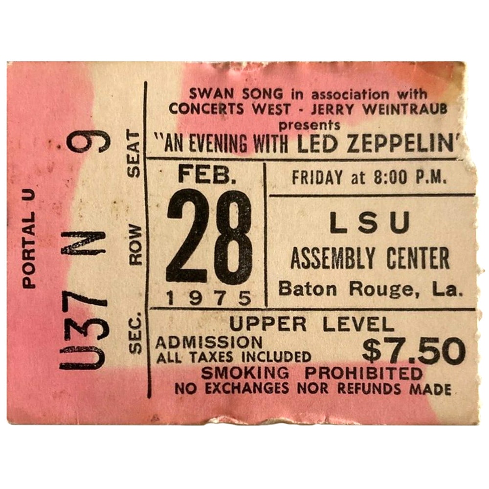 Concert Ticket <br>1975.02.28 <br>Baton Rouge, LA