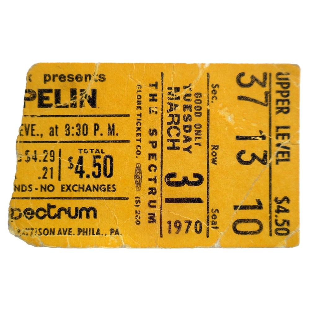 Concert Ticket <br>1970.03.31 <br>Philadelphia, PA