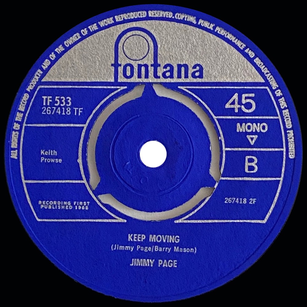 Pre-Zep Single <br>Jimmy Page <br>UK (TF 533) <br>She Just Satisfies / Keep Moving (#1) - Image 3