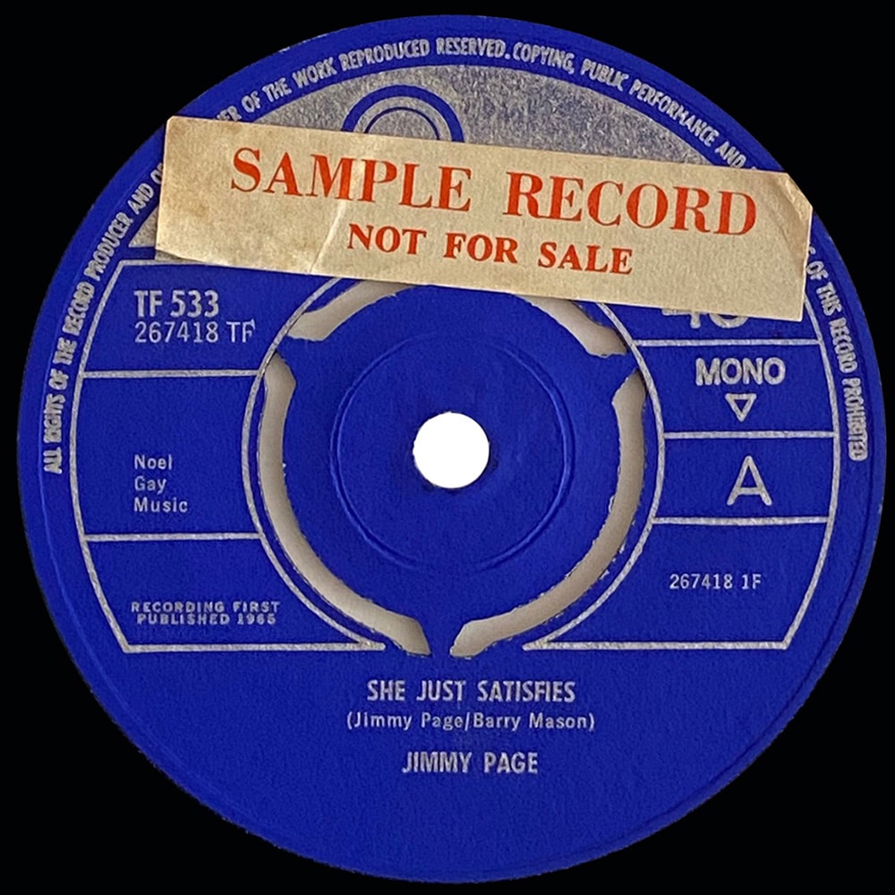 Pre-Zep Single <br>Jimmy Page <br>UK (TF 533) <br>She Just Satisfies / Keep Moving (Promo) - Image 2