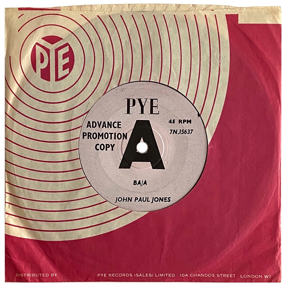 Pre-Zep Single <br>John Paul Jones <br>UK (7N.15637) <br>Baja / A Foggy Day In Vietnam (Promo)