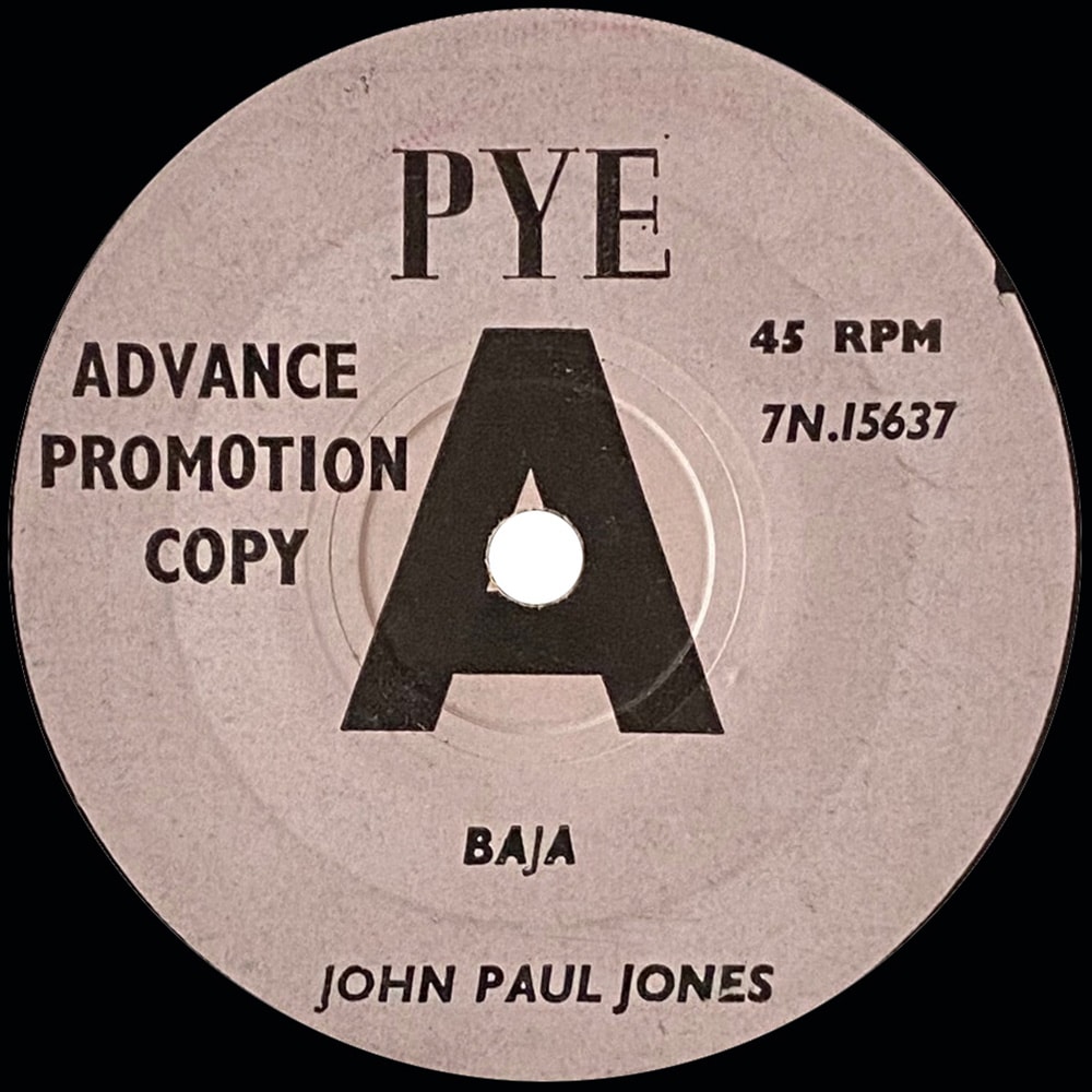 Pre-Zep Single <br>John Paul Jones <br>UK (7N.15637) <br>Baja / A Foggy Day In Vietnam (Promo) - Image 2