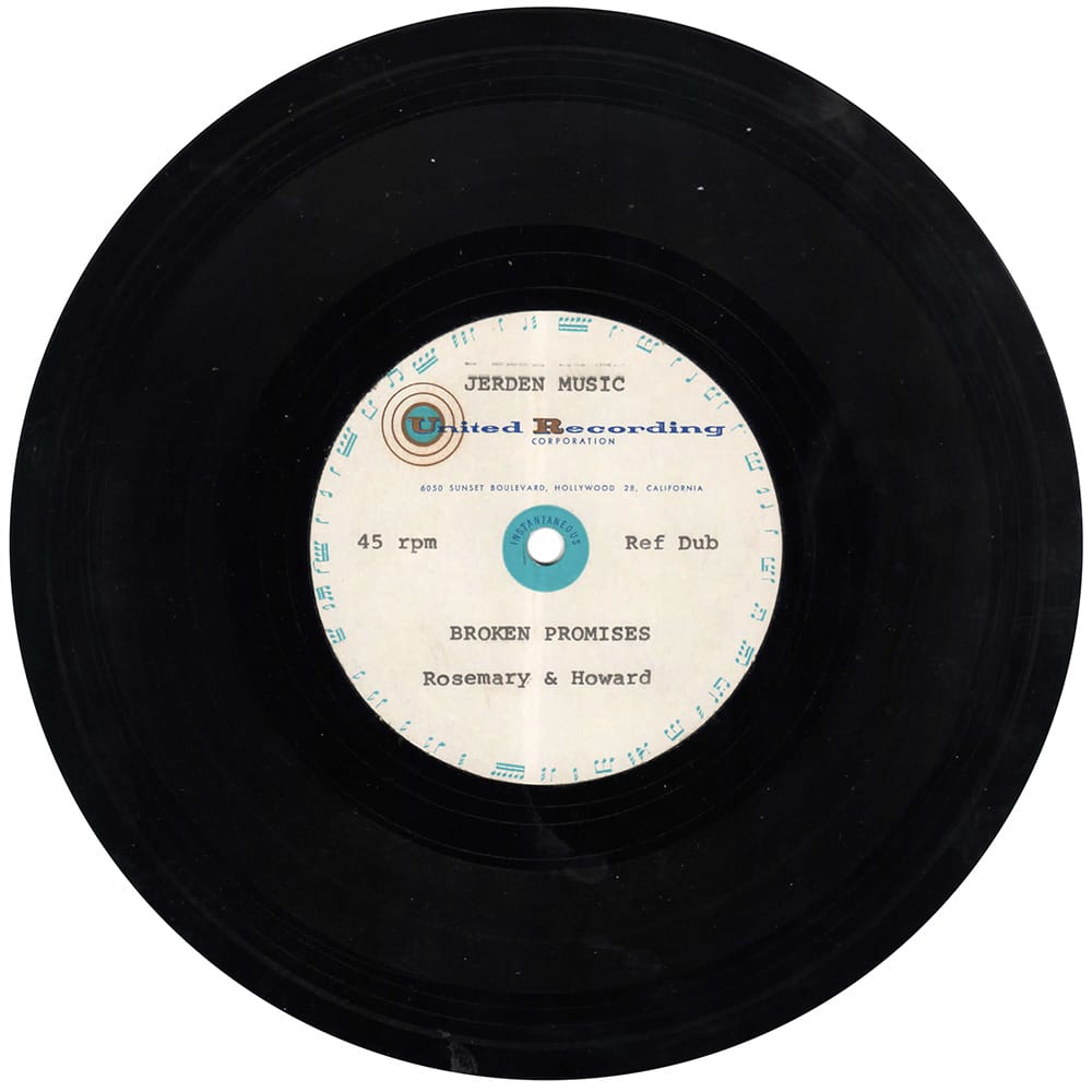 Pre-Zep Single <br>John Paul Jones <br>USA (761) <br>Sound City / Broken Promise (Acetate) - Image 2
