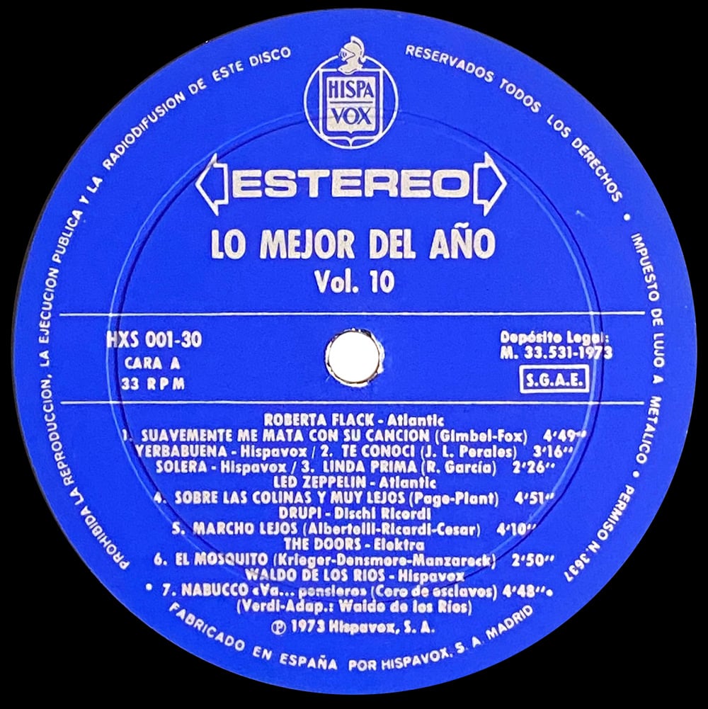 LP <br>Lo Meyor Del Ano Vol. 10 <br>Over The Hills and Far Away <br>Spain (HXS 001-30) - Image 3
