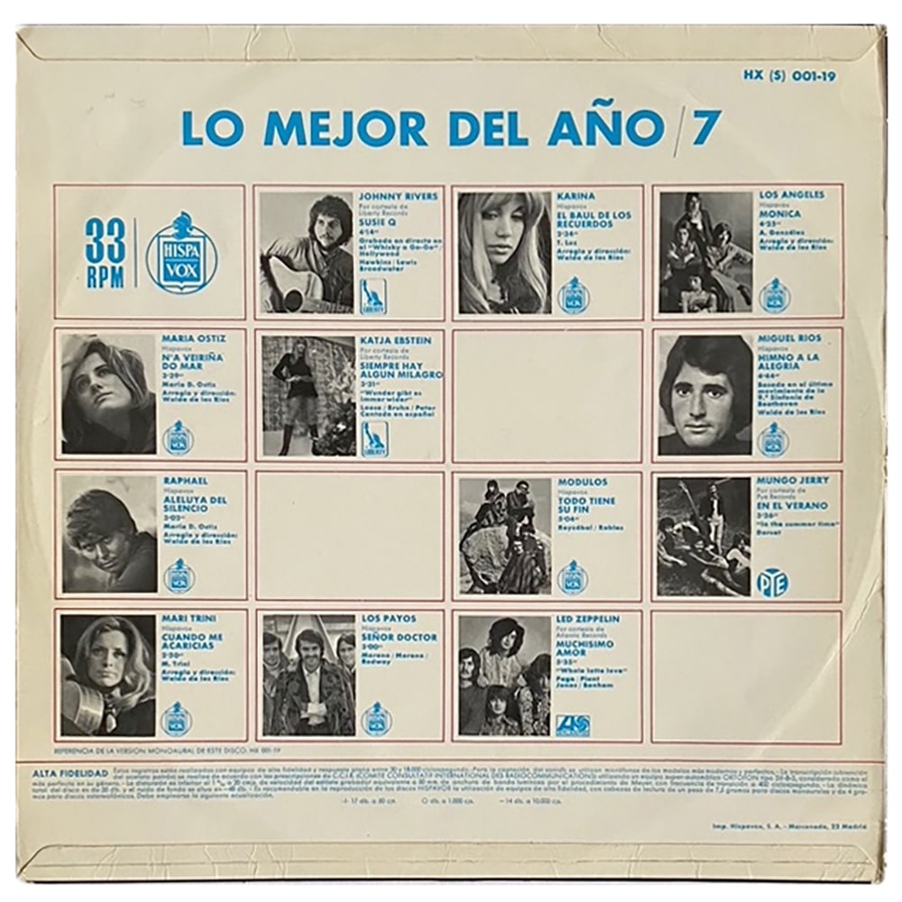 LP <br>Lo Meyor Del Ano Vol. 07 <br>Whole Lotta Love <br>Spain (HXS 001-19) - Image 2