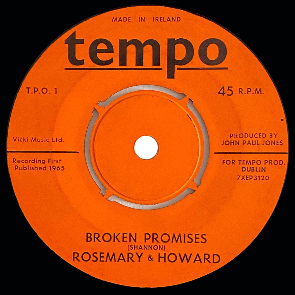 Pre-Zep Single <br>John Paul Jones <br>Ireland (T.P.O. 1) <br>Sound City / Broken Promise - Image 2