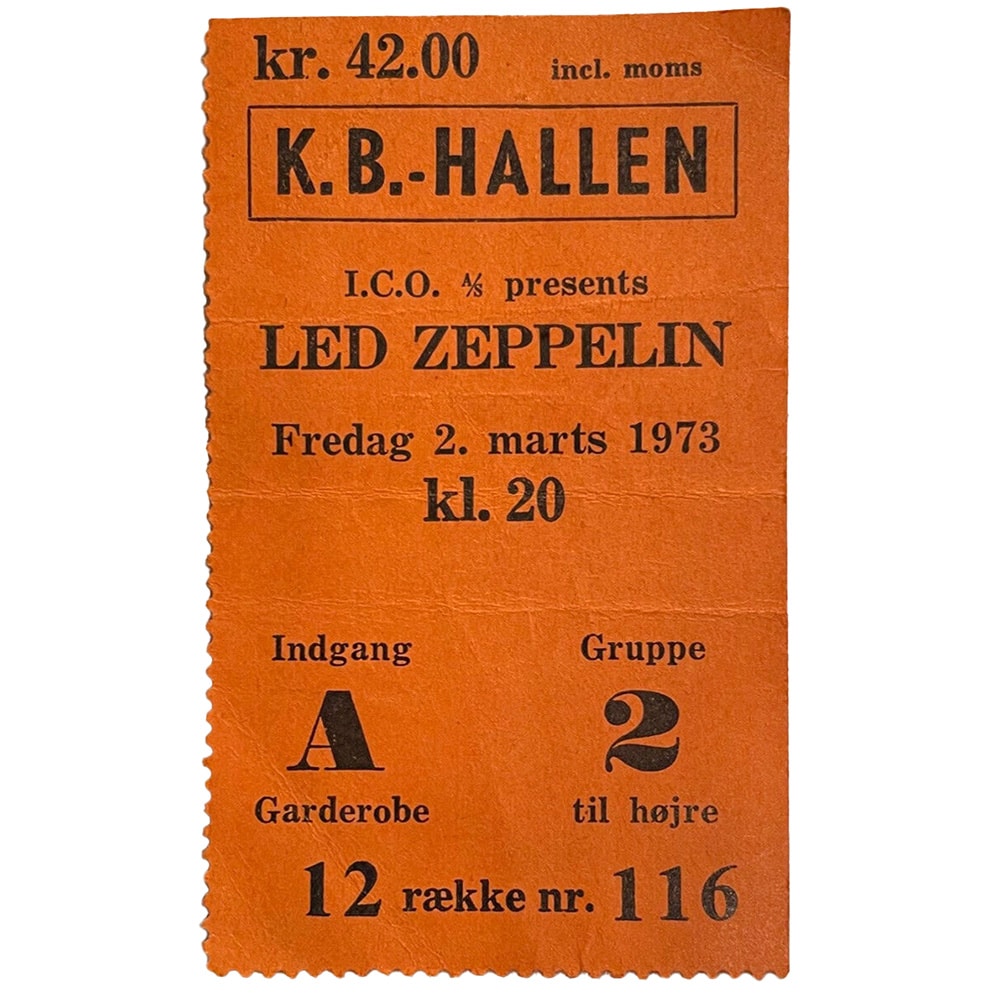 Concert Ticket <br>1973.03.02 <br>Copenhagen, DK
