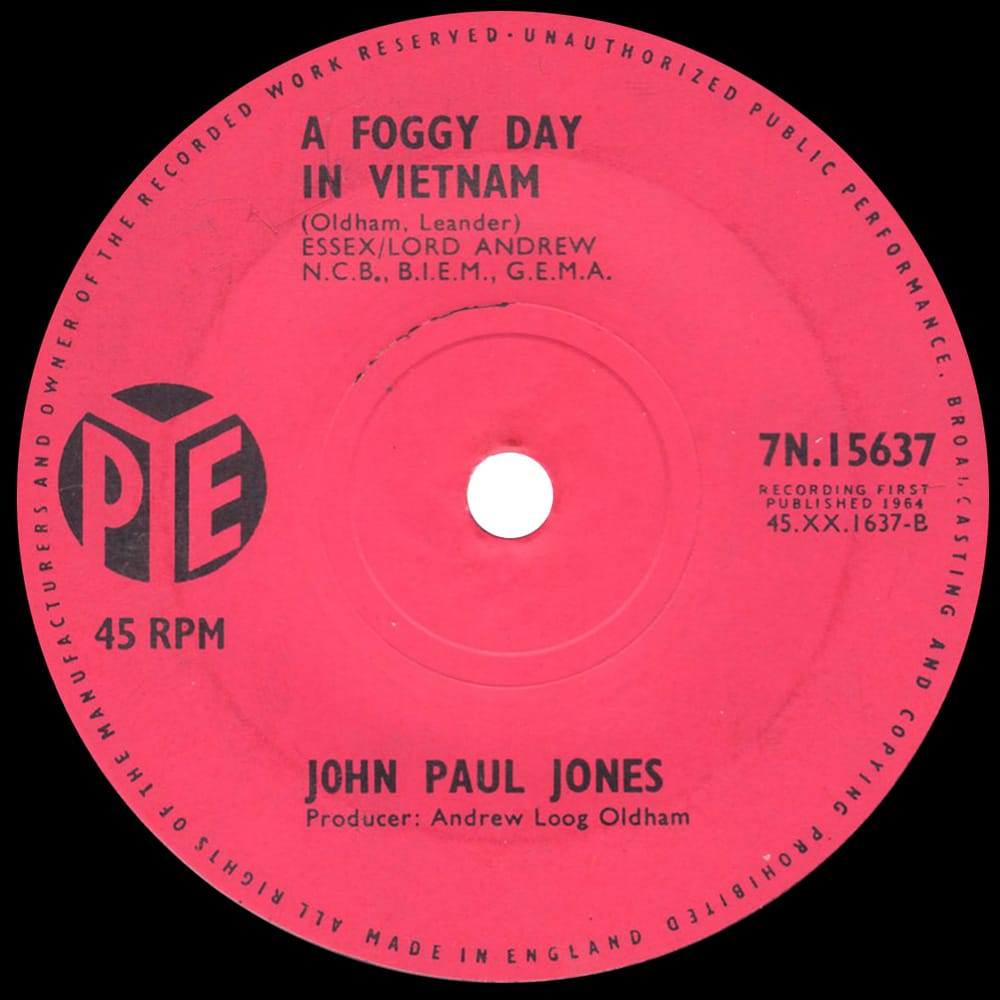Pre-Zep Single <br>John Paul Jones <br>UK (7N.15637) <br>Baja / A Foggy Day In Vietnam (#2) - Image 3