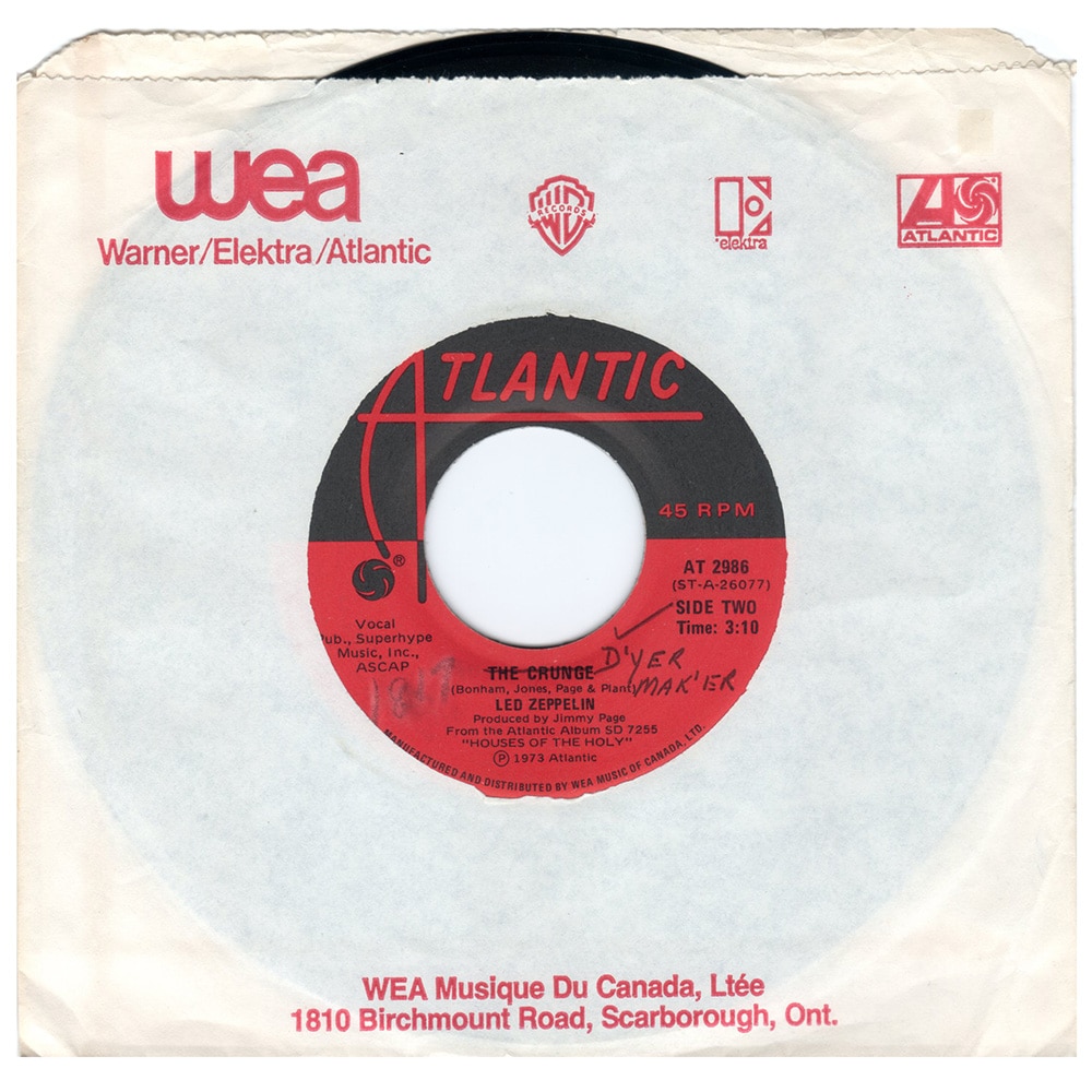 Single <br>Canada (AT 2986) <br>D'yer Mak'er / The Crunge (#3)