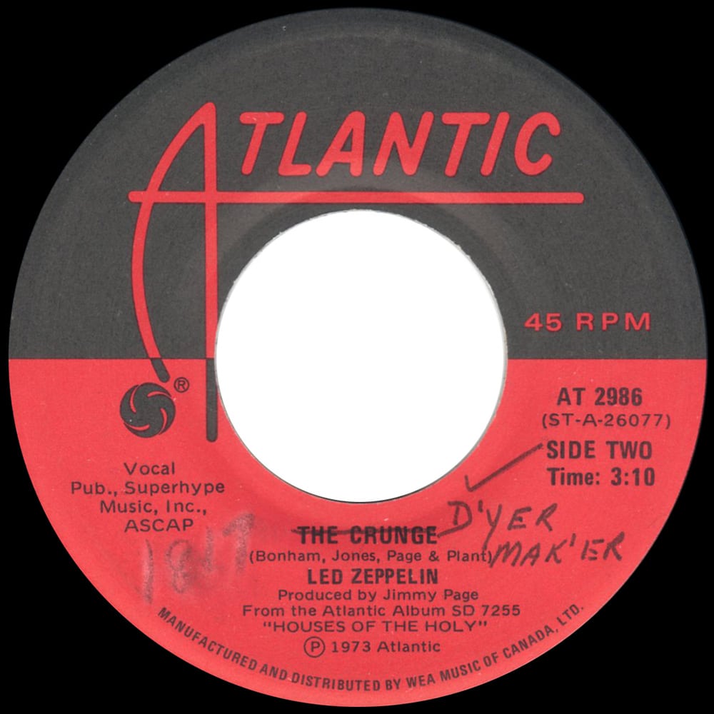 Single <br>Canada (AT 2986) <br>D'yer Mak'er / The Crunge (#3) - Image 2