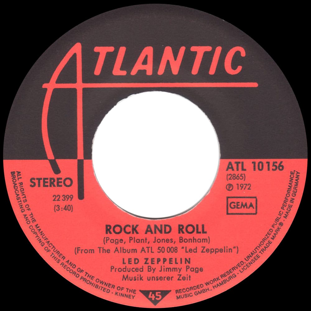 Single <br>Germany (ATL 10156) <br>Rock and Roll / Four Sticks (#3) - Image 3