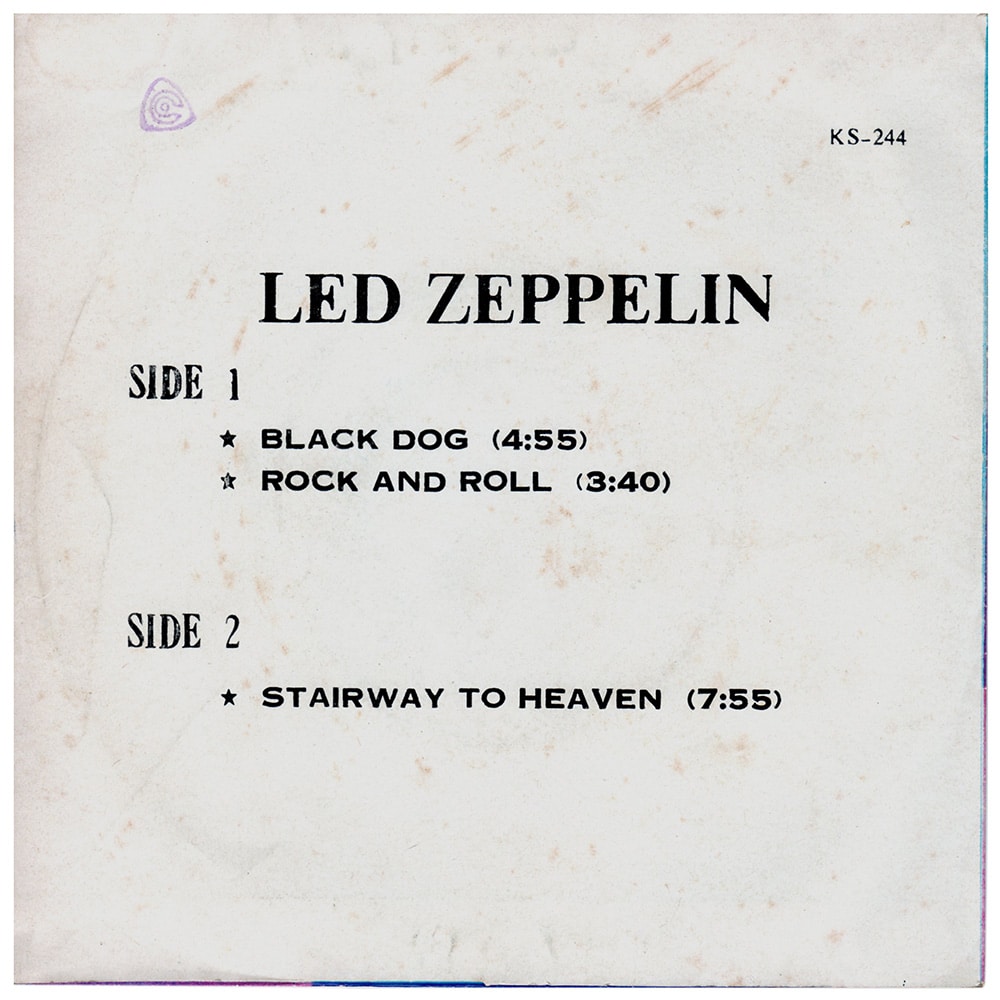 Single <br>Thailand (KS-244) <br>Black Dog / Rock and Roll / Stairway To Heaven (#2) - Image 2