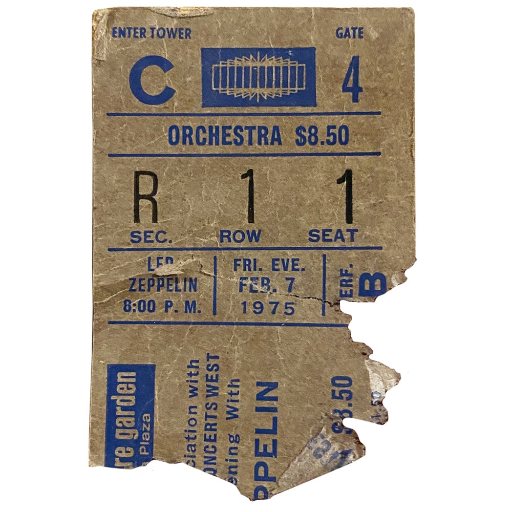 Concert Ticket <br>1975.02.07 <br>New York, NY