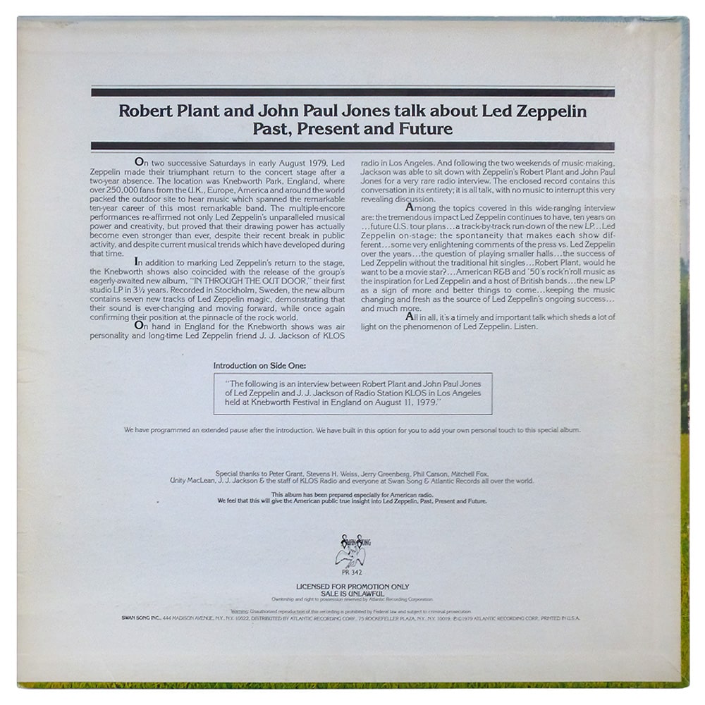 LP <br>Past, Present and Future <br>USA (PR 342) Sleeve Only, Promo #3 - Image 2