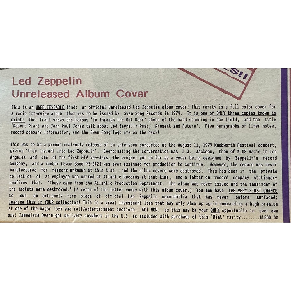 LP <br>Past, Present and Future <br>USA (PR 342) Sleeve Only, Promo #3 - Image 5