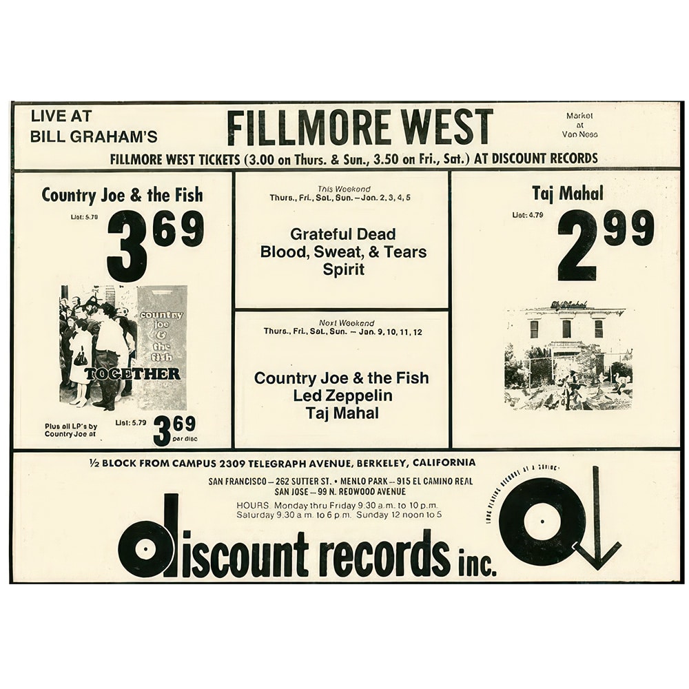 Concert Advertisement <br>1969.01 <br>San Francisco, CA (Ad)