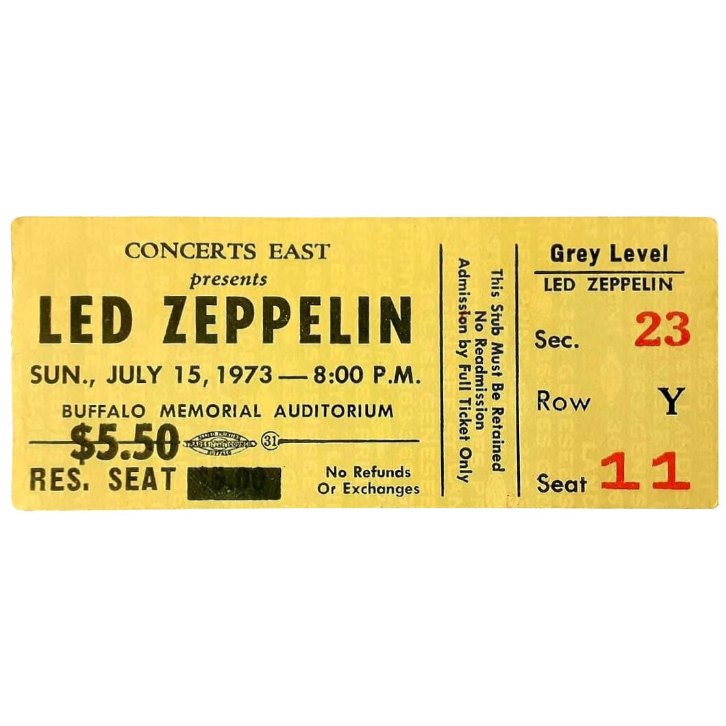 Concert Ticket <br>1973.07.15 <br>Buffalo, NY