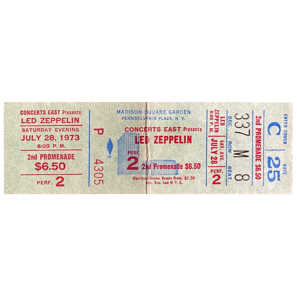 Concert Ticket <br>1973.07.28 <br>New York, NY