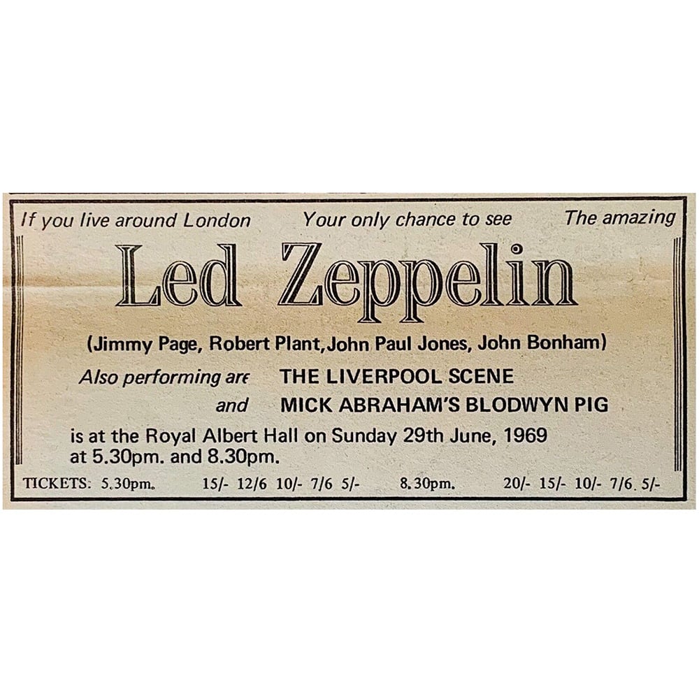 Concert Advertisement <br>1969.06.29 <br>London, UK (Ad)