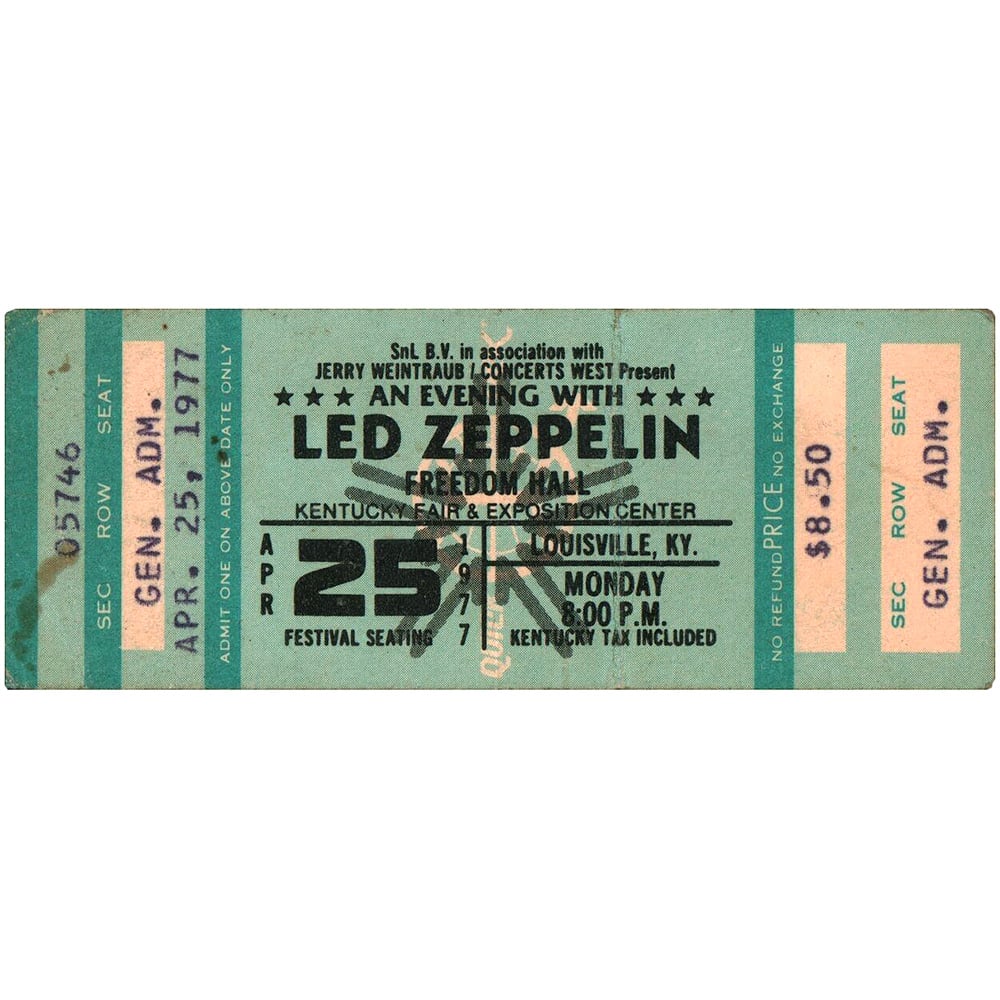 Concert Ticket <br>1977.04.25 <br>Louisville, KY (Copy)