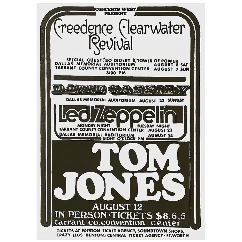 Concert Advertisement <br>1971.08.23 <br>Forth Worth, TX (Ad)