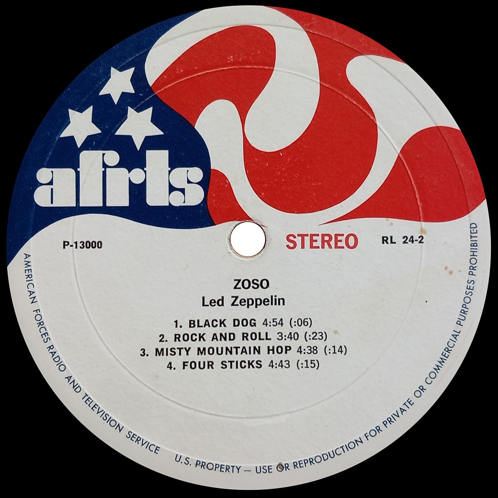 LP <br>Led Zeppelin IV <br>USA (RL 24-2) Promo - Image 2