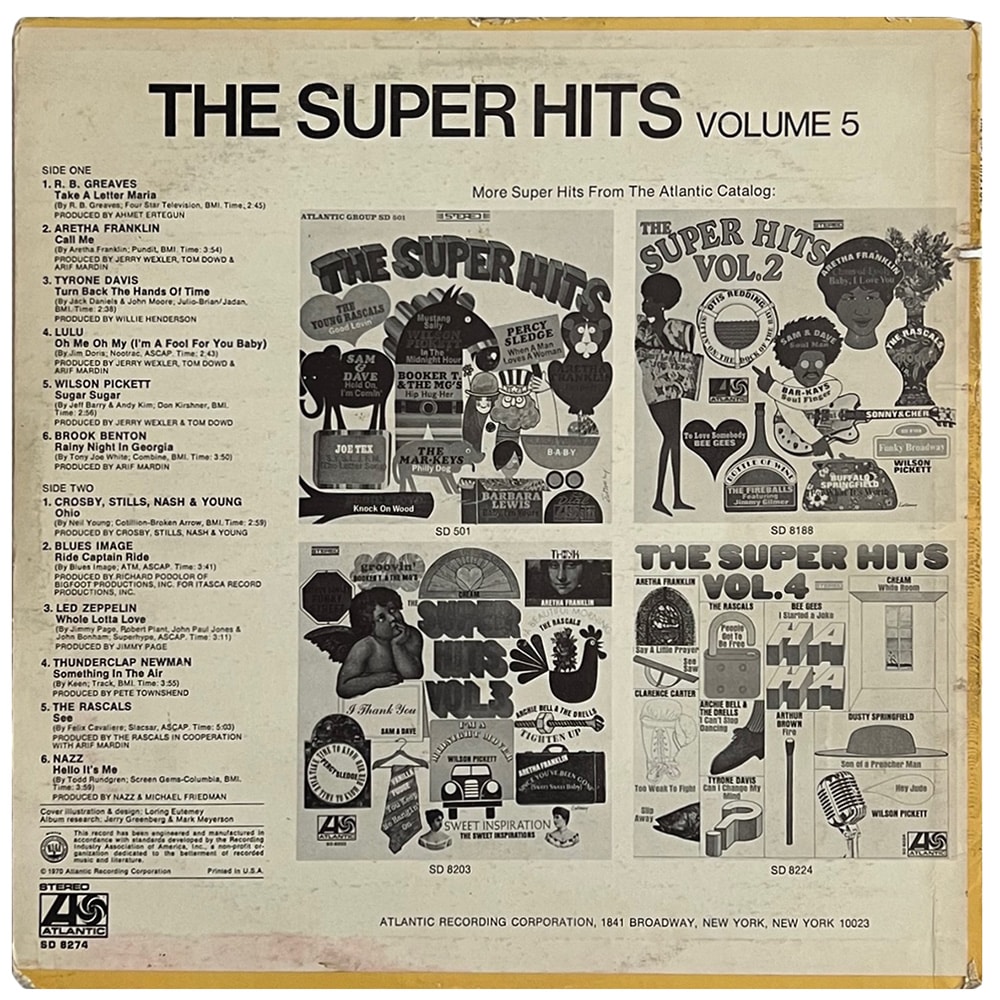 LP <br>The Super Hits Volume 5 <br>Whole Lotta Love <br>USA (SD 8274) #1 - Image 2