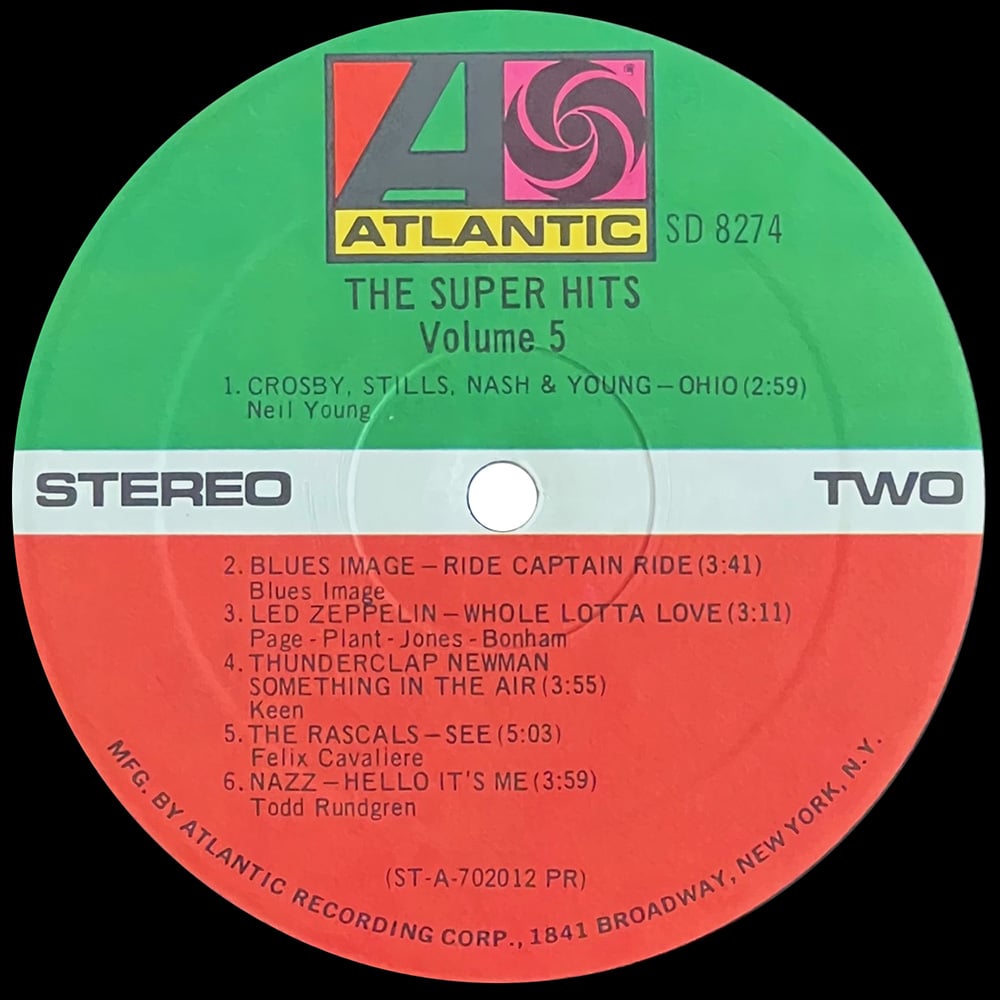 LP <br>The Super Hits Volume 5 <br>Whole Lotta Love <br>USA (SD 8274) #1 - Image 3
