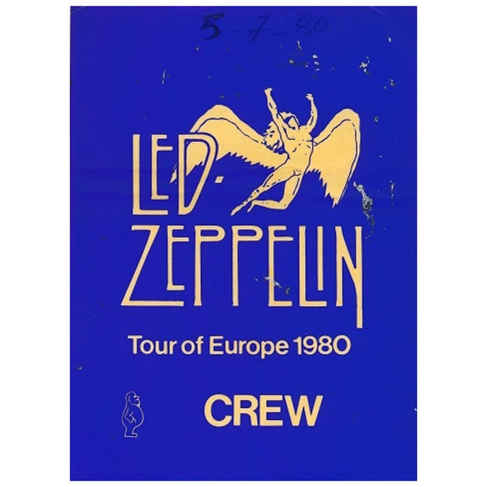 Concert Pass <br>1980 <br>Cloth, Blue, Crew