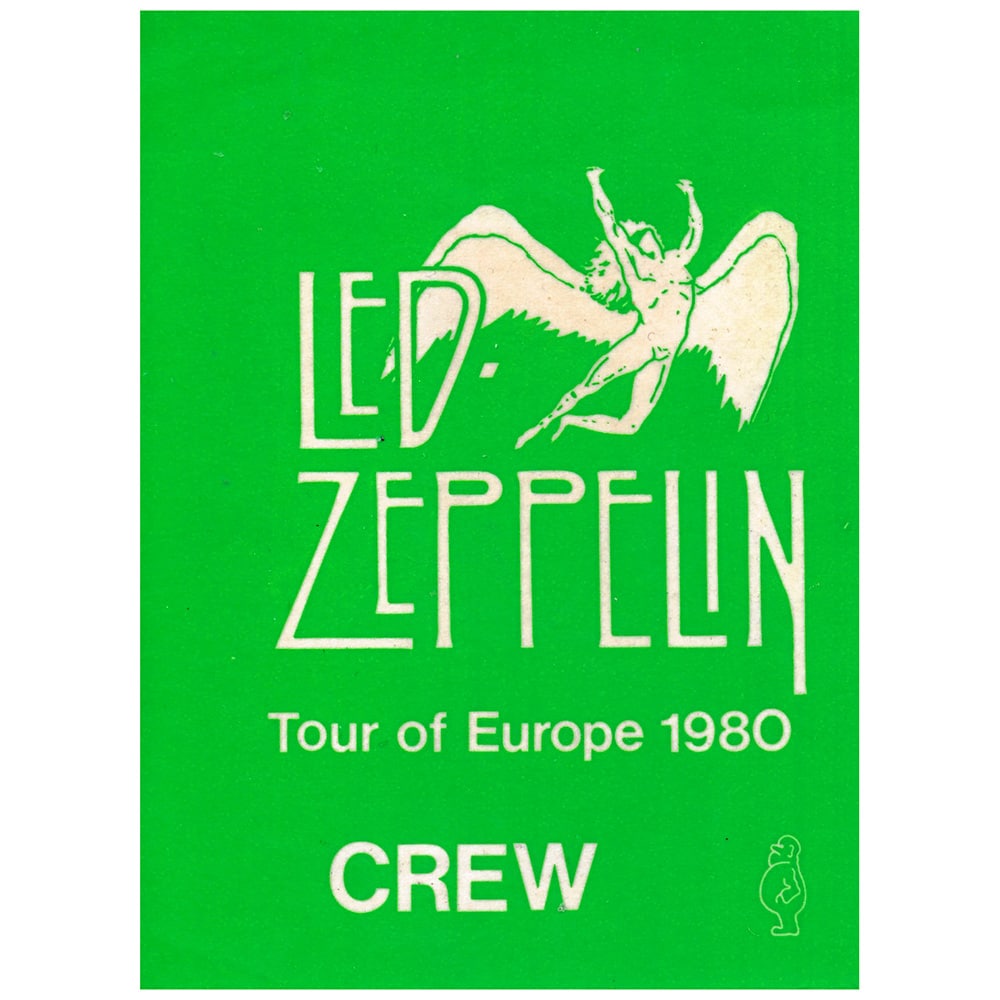 Concert Pass <br>1980 <br>Cloth, Crew, Green