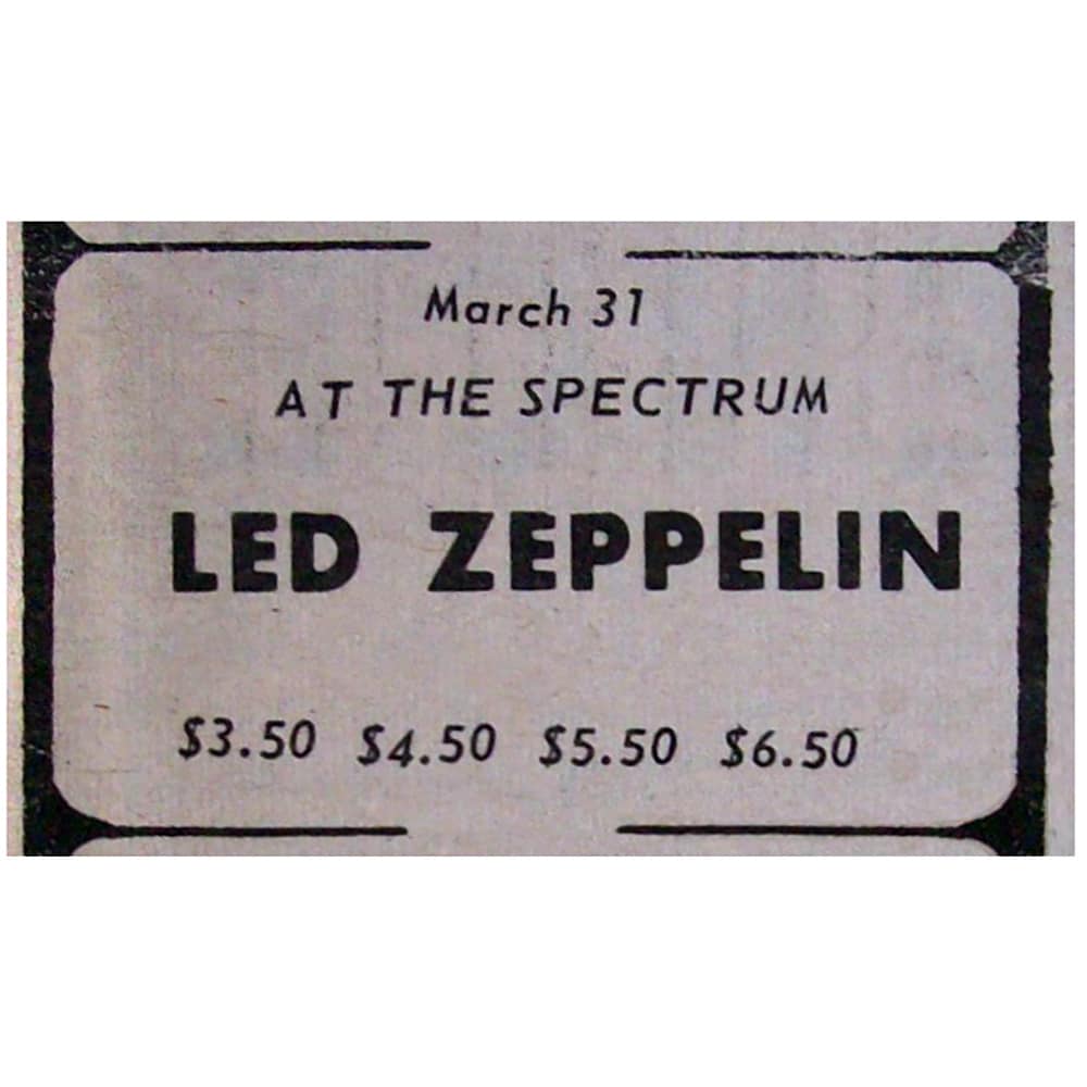 Concert Advertisement <br>1970.04.11 <br>Philadelphia, PA (Ad)