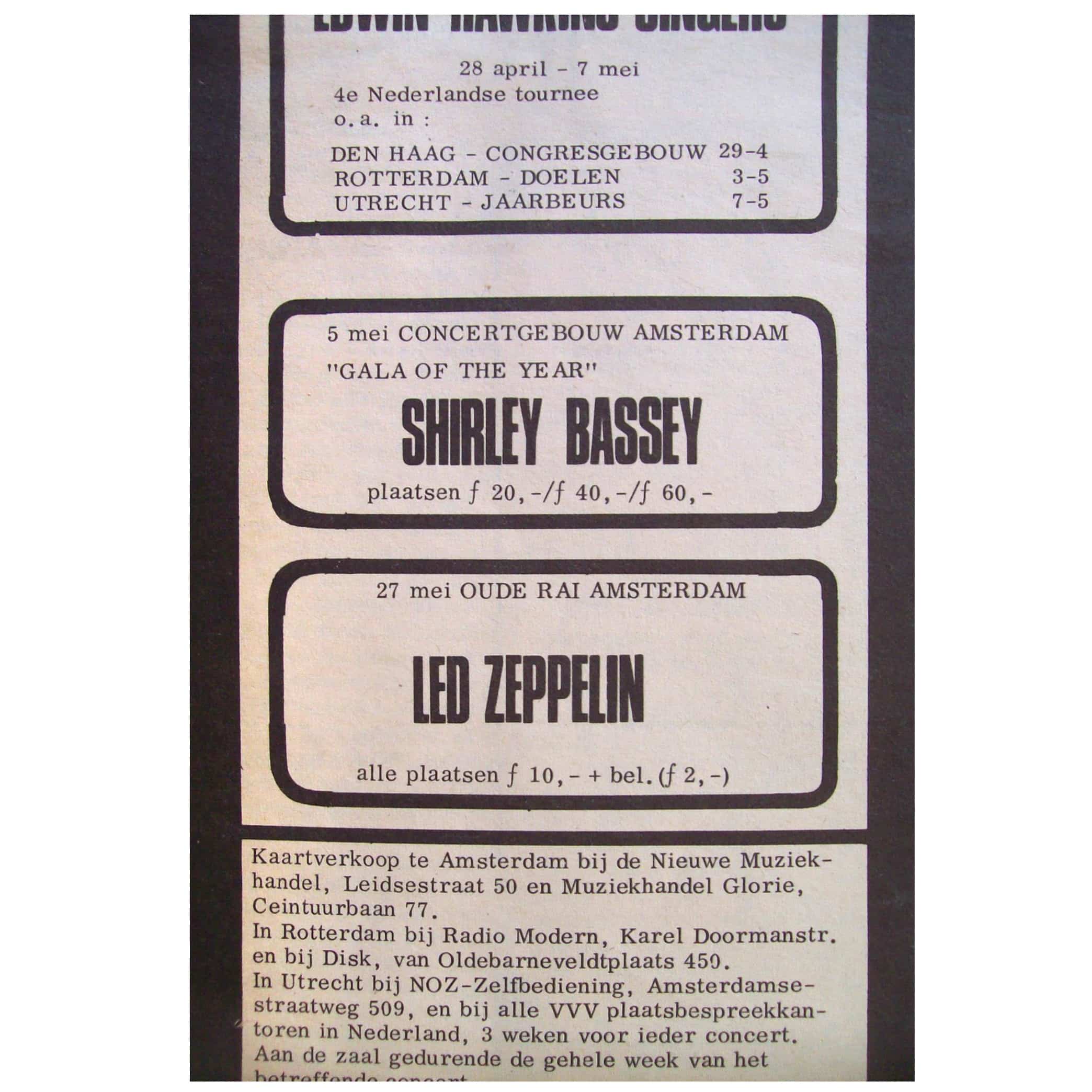 Concert Advertisement <br>1972.05.27 <br> Amsterdam, NL (Ad) - Image 2