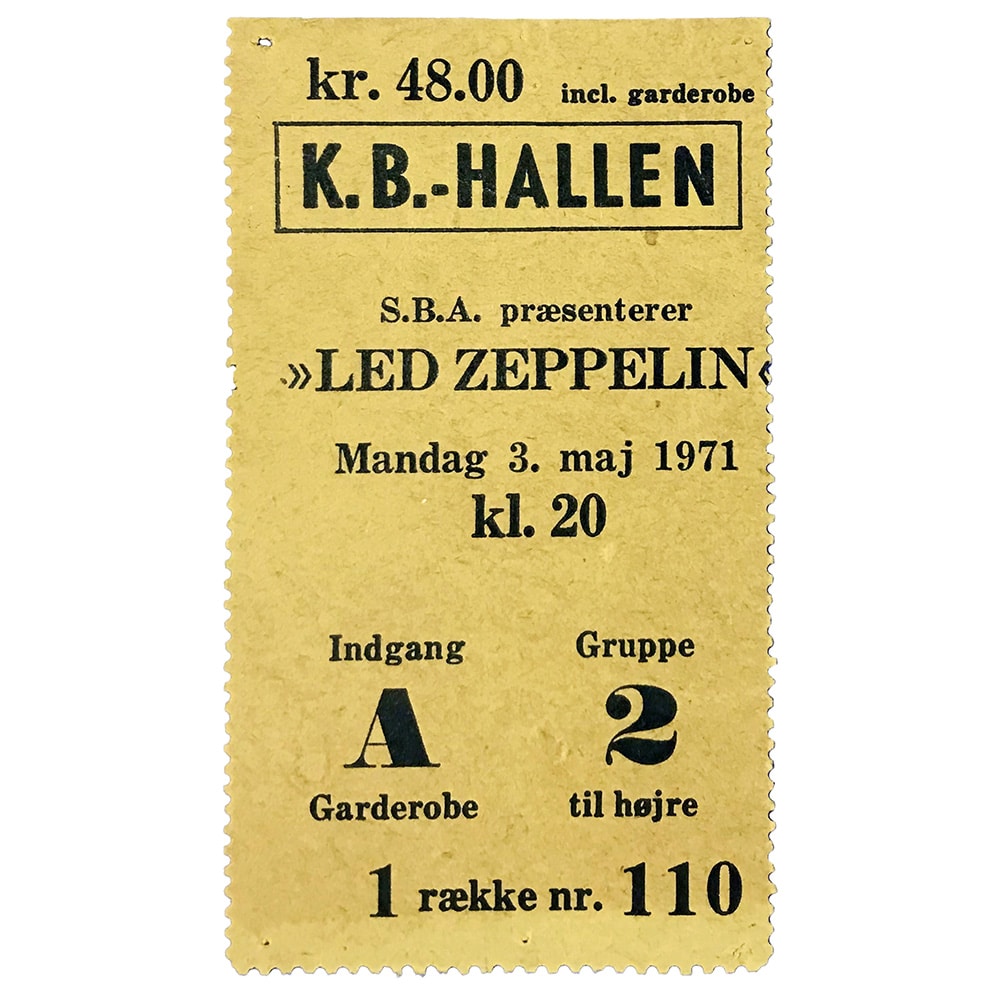 Concert Ticket <br>1971.05.03 <br>Copenhagen, DK