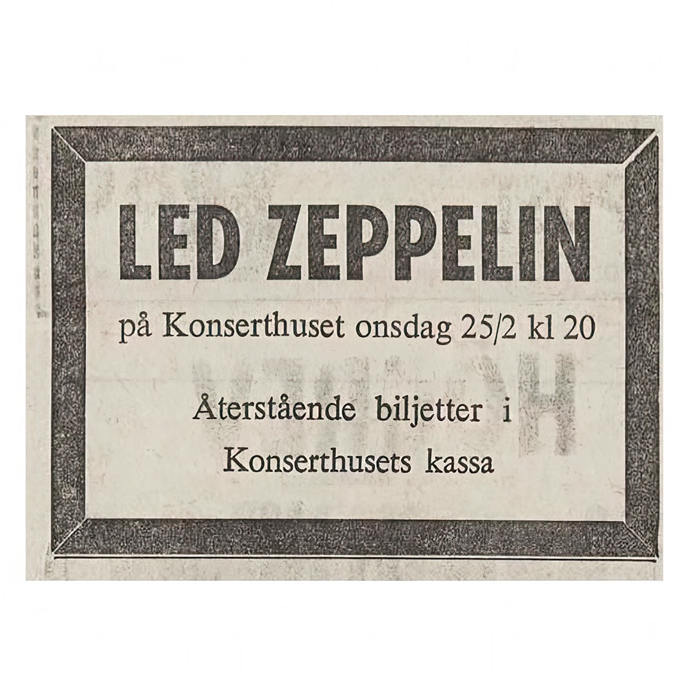 Concert Advertisement <br>1970.02.26 <br>Goteborg, SE (Ad)