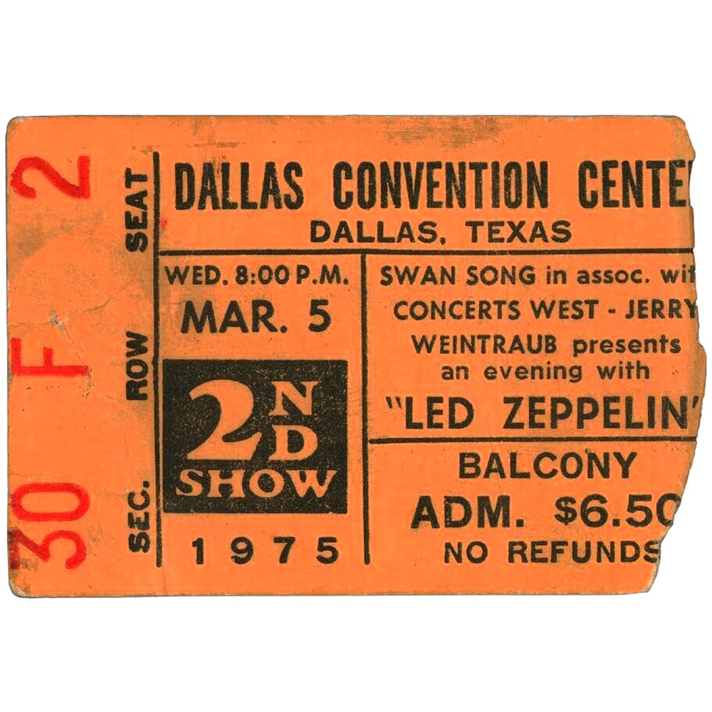 Concert Ticket <br>1975.03.05 <br>Dallas, TX