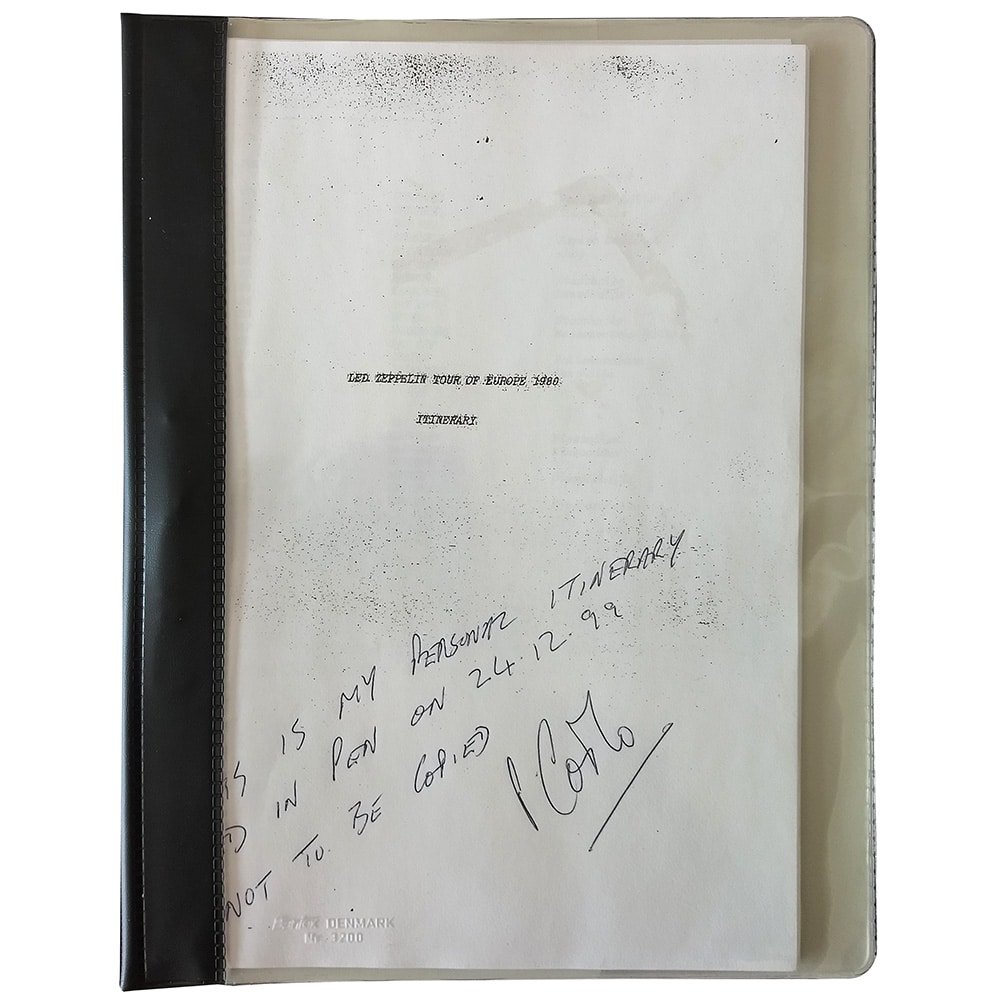 Concert Rarity <br>1980 <br>Over Europe Tour Itinerary
