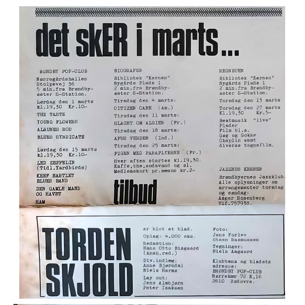 Concert Advertisement <br>1969.03.15 <br>Brondby, DK (Ad) - Image 2