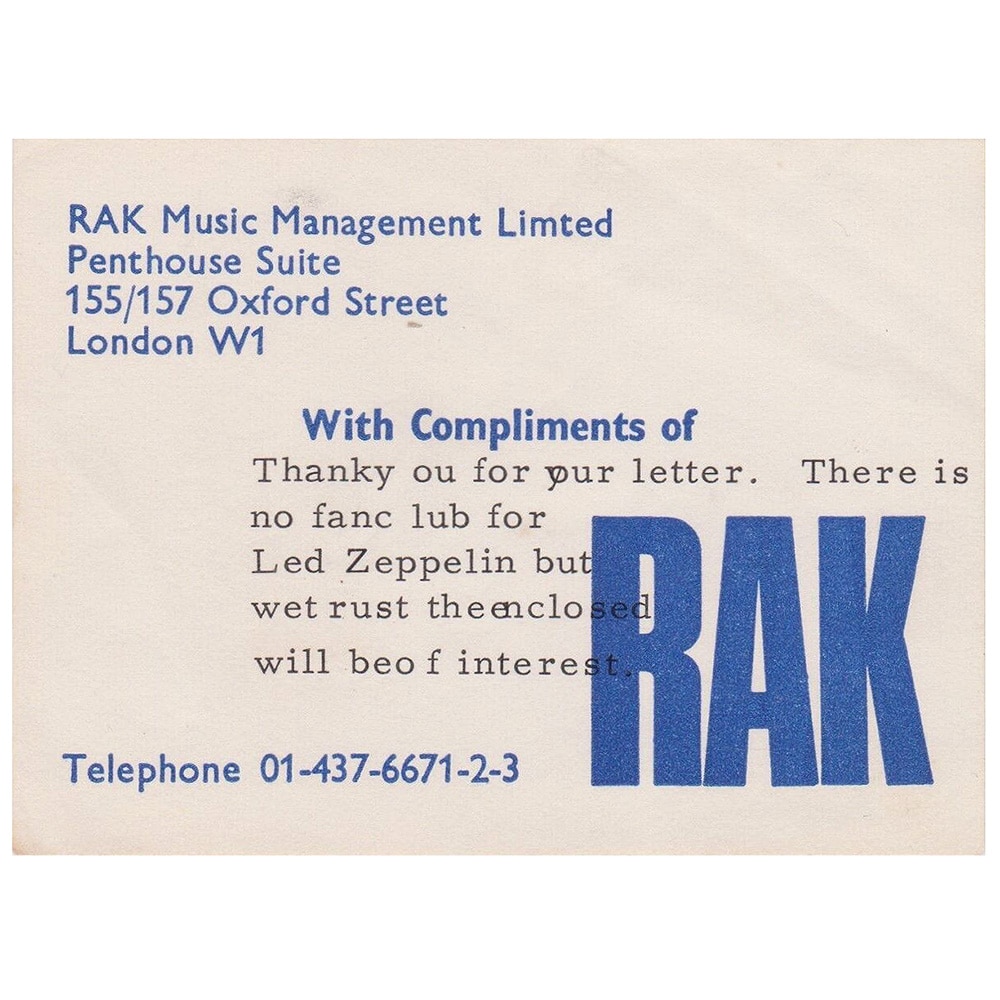 Led Zeppelin (1969) <br>Newsletter, Atlantic Promo (UK) - Image 3