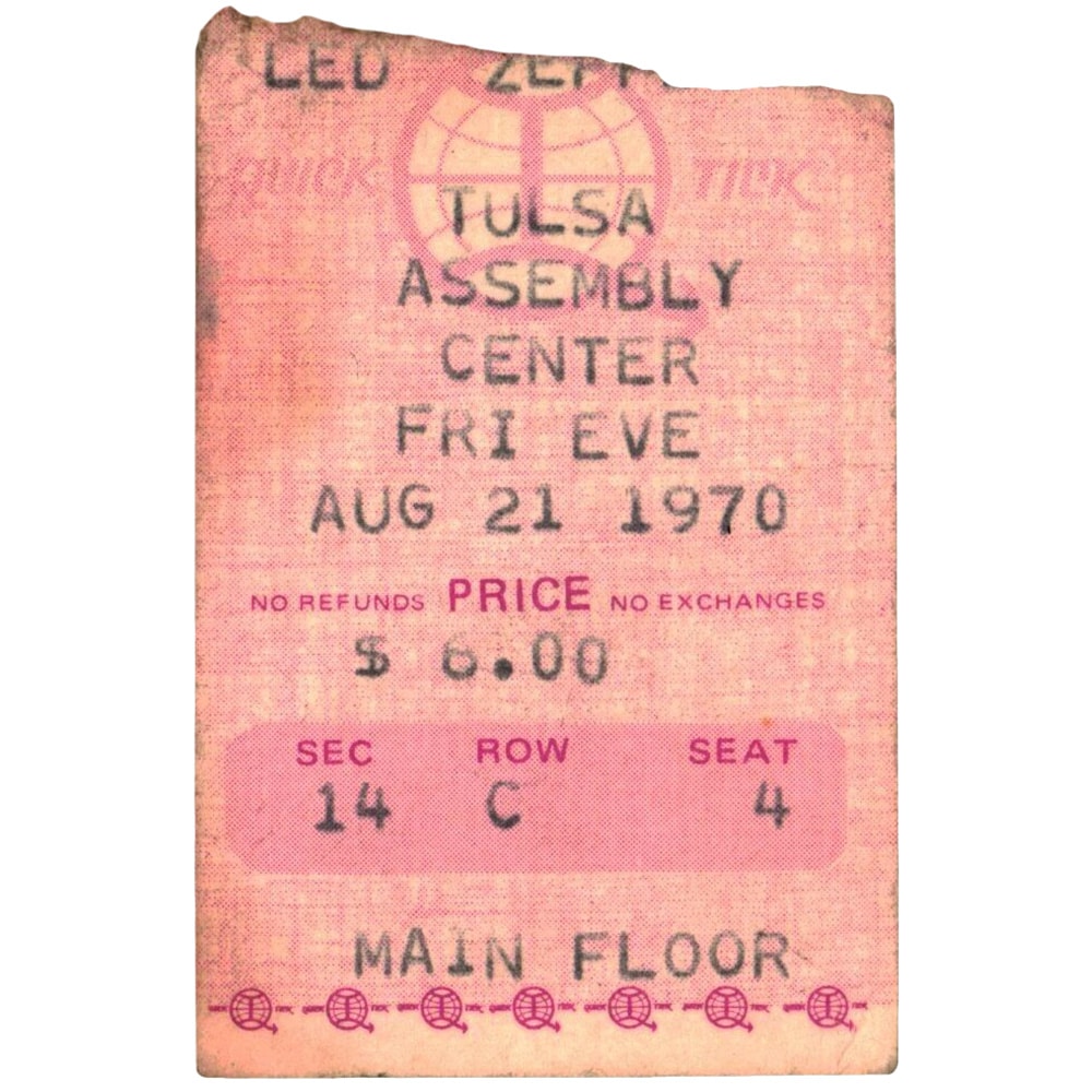 Concert Ticket <br>1970.08.21 <br>Tulsa, OK