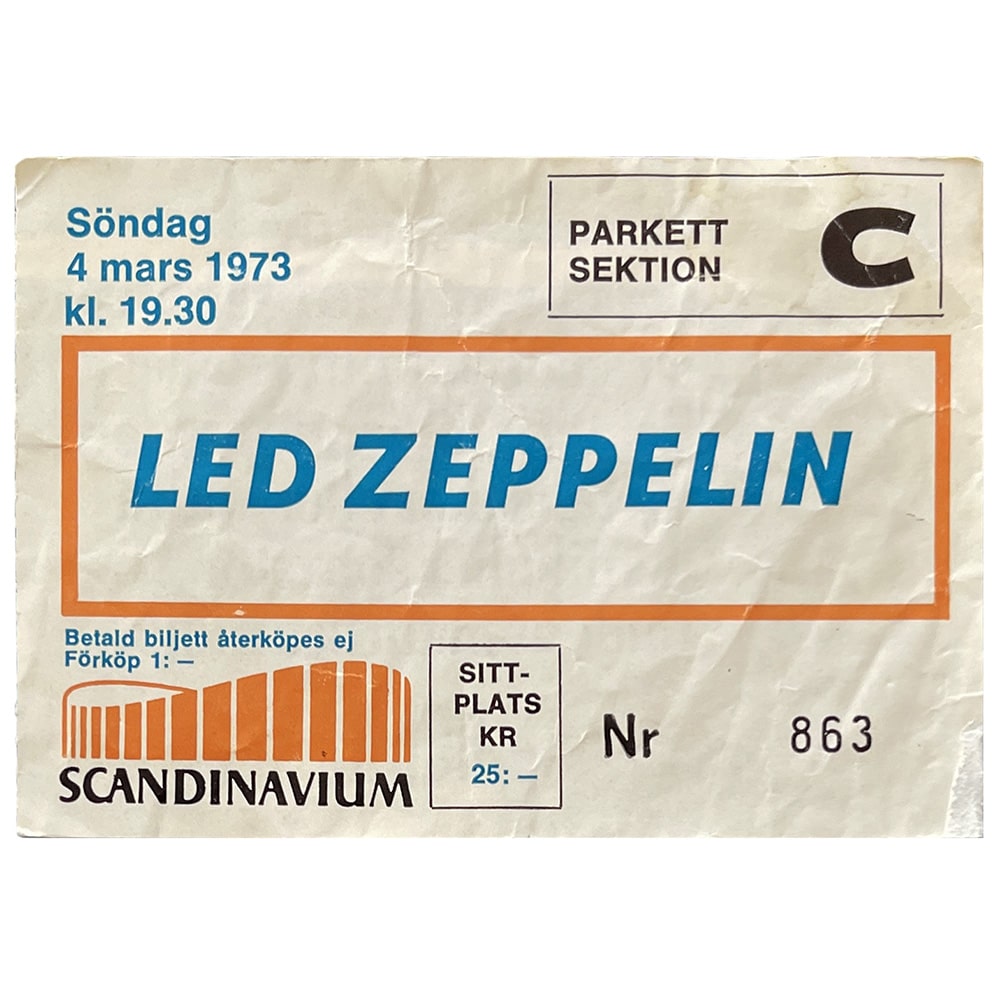 Concert Ticket <br>1973.03.04 <br>Gothenburg SE
