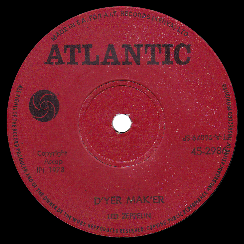 Single <br>Kenya (45-2986) <br>D'yer Mak'er / The Crunge - Image 2
