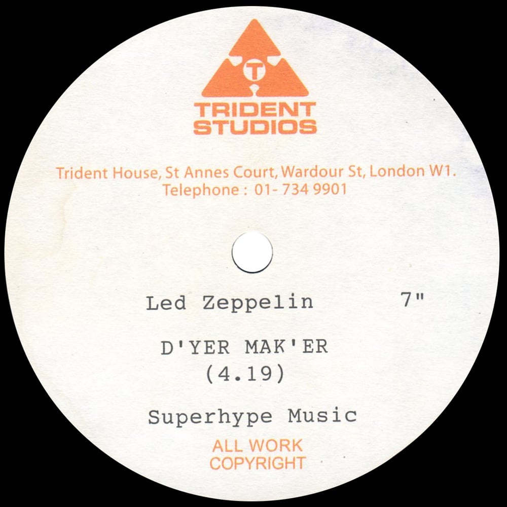 Single <br>United Kingdom (N/A) <br>D'yer Mak'er (Acetate #2)