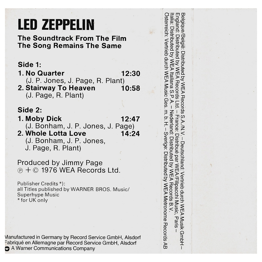 Cassette <br>The Song Remains The Same <br>Germany (K 489 402-1/2) - Image 9