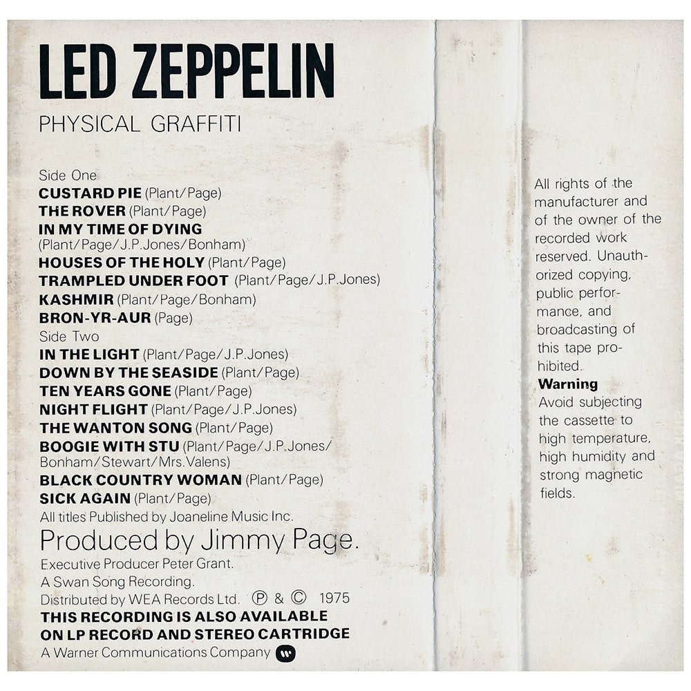Cassette <br>Physical Graffiti <br>UK (SK 489400) #2 - Image 3