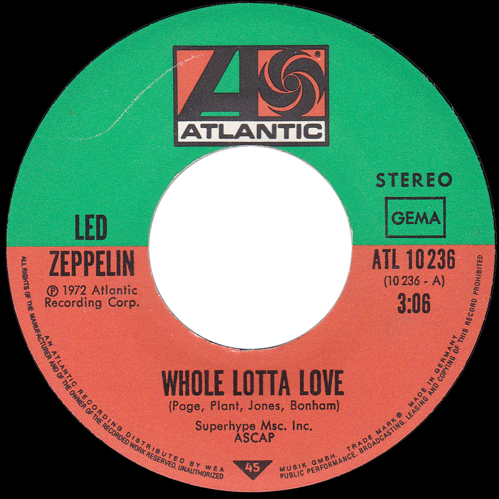 Single <br>Germany (ATL 10236) <br>Whole Lotta Love / Immigrant Song (#3) - Image 4