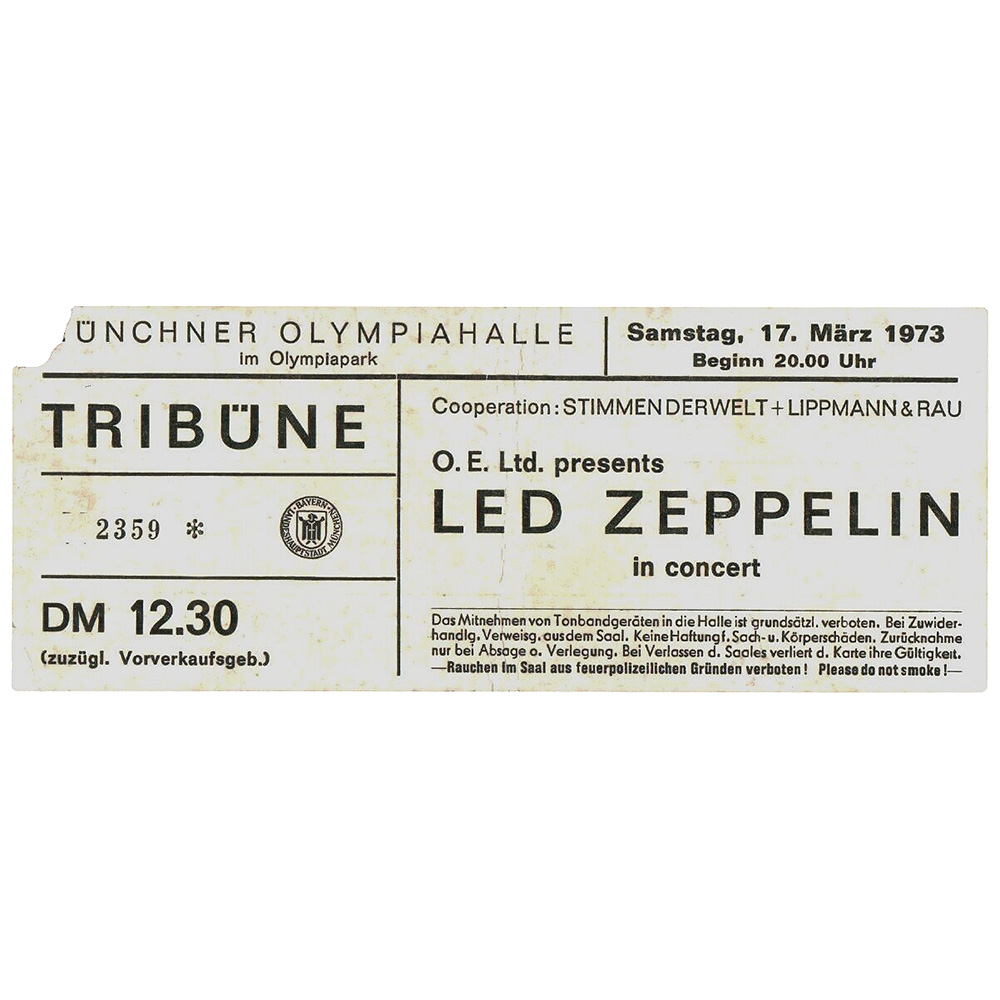 Concert Ticket <br>1973.03.17 <br>Munich, DE